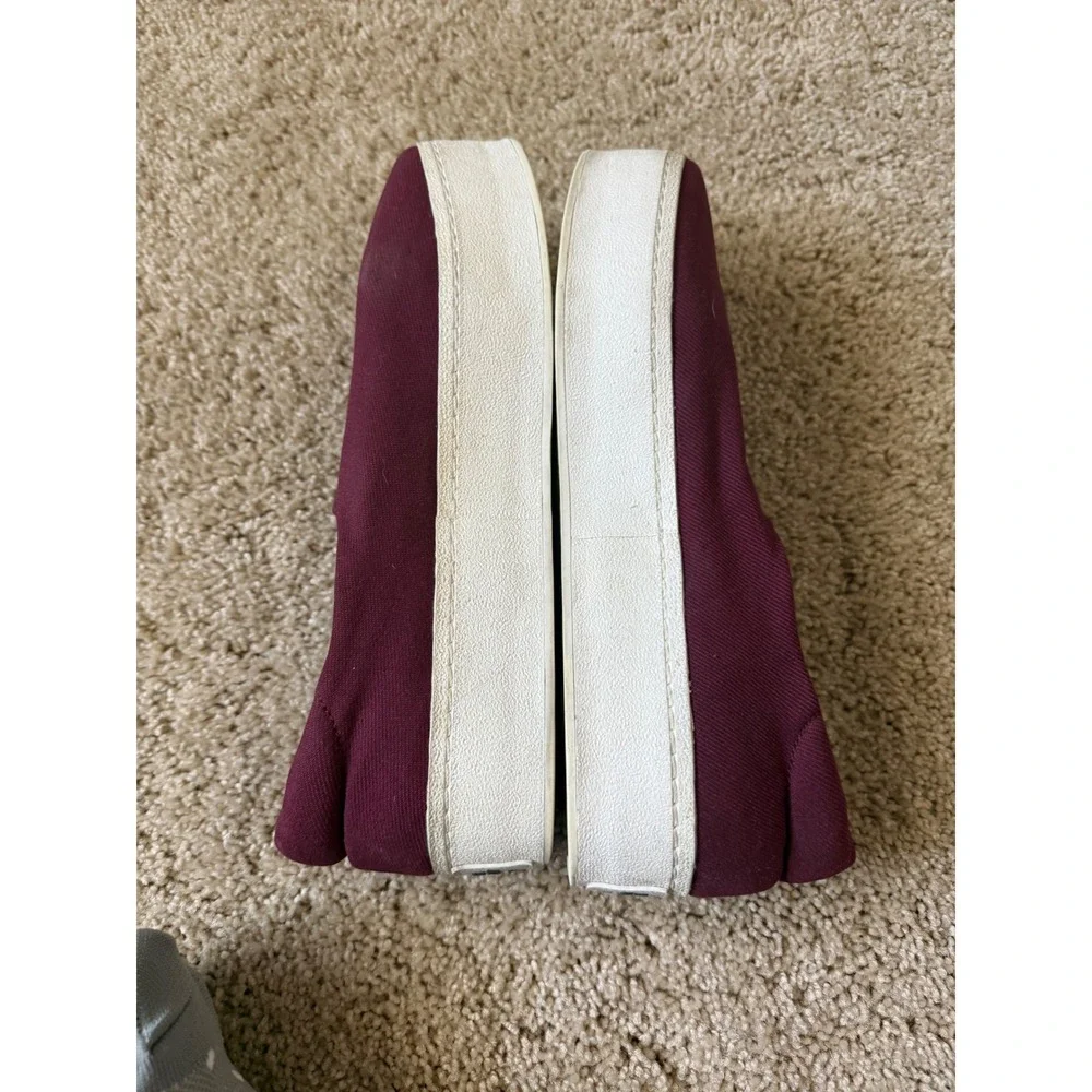 Opening Ceremony Mens Burgundy Canvas Platform Slip On Sneakers Shoes EU 40‎